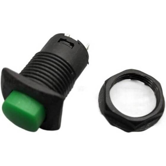 Yeşil DS-426 12mm Kendinden Kilitli Küçük Basmalı Buton Anahtarı - 3
