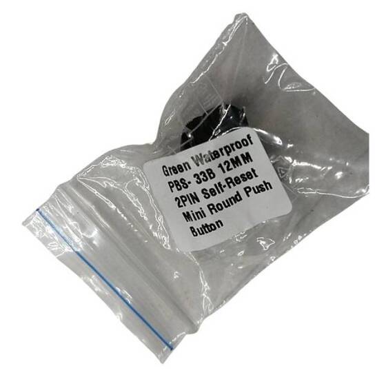 Yeşil Su Geçirmez PBS-33B 12mm 2 Pin Kendinden Sıfırlamalı Mini Yuvarlak Buton - 2