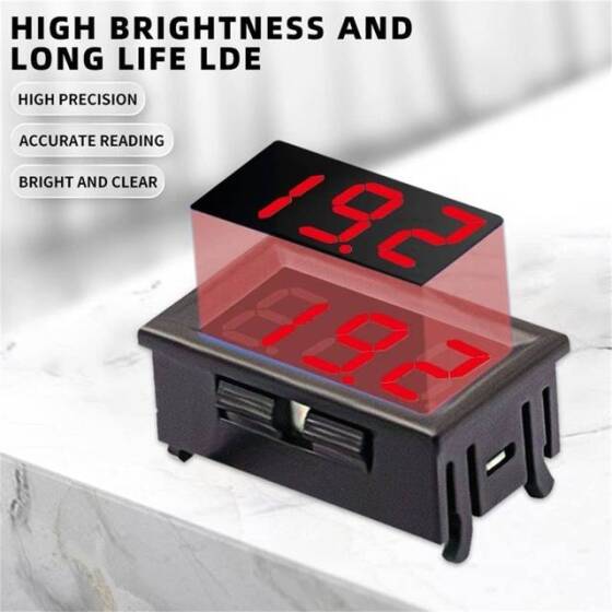 Yeşil Üç Kablolu 0.56 inç DC 0-100V LCD Dijital Voltmetre - 3