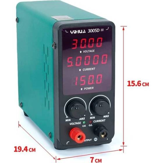 YIHUA3005D Düzenlenmiş Ayarlanabilir DC Güç Kaynağı UK Fişli - 4