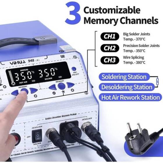 YIHUA948 I YükseltmeDijital Elektrikli Lehimleme Cihazı 220V EU Fişli - 3