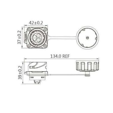 YM-24-J03SX-02-436 3 Pin Su Geçirmez Konnektör - Dişi - 2