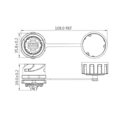 YM-24-J/RJ45/213/SX-42-101 Su Geçirmez RJ45 Konnektör - Dişi - 2