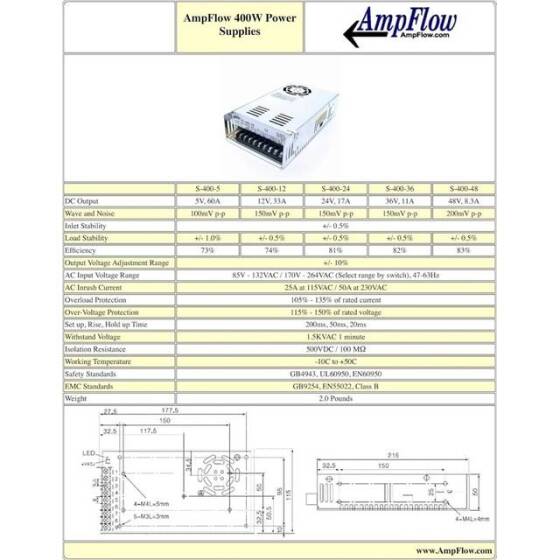 Yüksek Kaliteli Güç Kaynağı 12V 33A
S-400-12 - 2