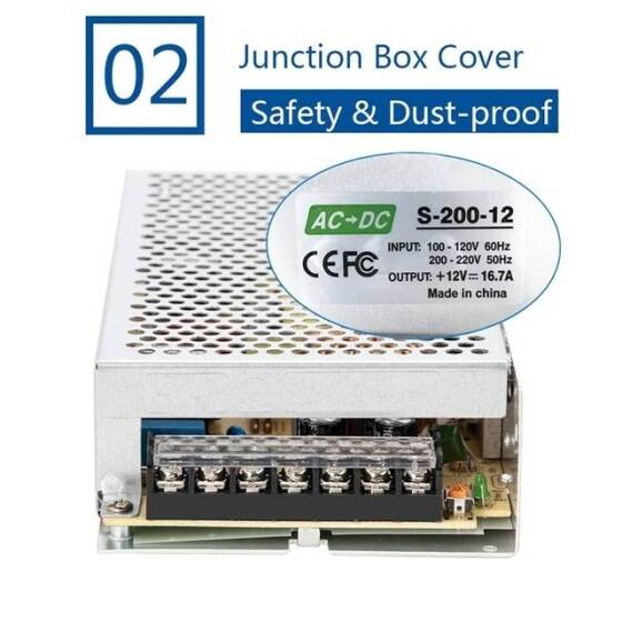 Yüksek Kaliteli Güç Kaynağı 200W 12V 16.7A Uzun Stil - 3