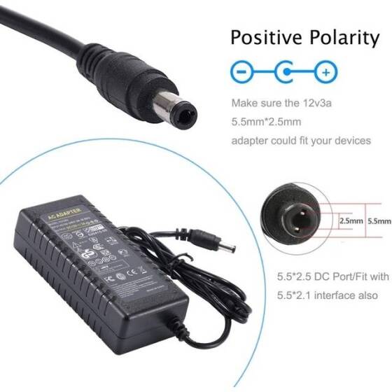 Yüksek Kaliteli Tam Amper 12V 3A Adaptör UK Fişli - 2