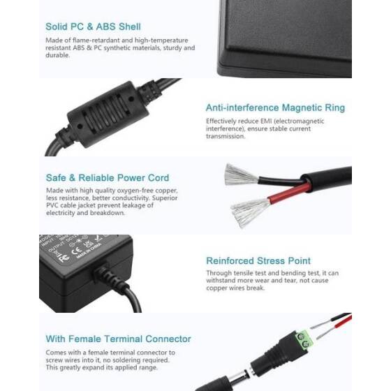 Yüksek Kaliteli Tam Amper 24V 2A Adaptör US Fişli - 4