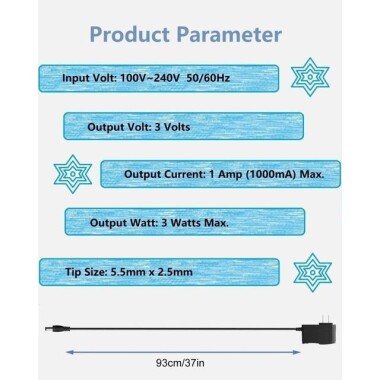 Yüksek Kaliteli Tam Amper 3V 1A Adaptör US Fişli - 2
