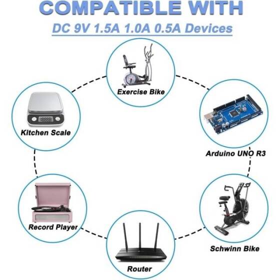 Yüksek Kaliteli Tam Amper 9V 1.5A Adaptör EU Fişli - 2