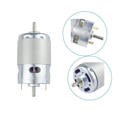 Yuvarlak Şaft 775 12V 12000RPM Yüksek Hızlı Yüksek Torklu DC Motor Çift Şaftlı - 3