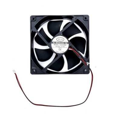 Beyaz 12025 12V DC Led Sessiz Çift Diyaframlı Sessiz Egzoz Fan 15 Işıklı Boyut:120x120x25mm - Görsu Elektronik