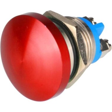 Çıkık Kafa 12mm 110-220V Su Geçirmez Anlık Kendinden Sıfırlamalı Metal Push Buton Kırmızı Ledli Soket Dahil - Görsu Elektronik