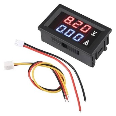 0.28 Inch 100V 50A Dual Led Voltmeter Ammeter Blue+Red - Görsu Elektronik