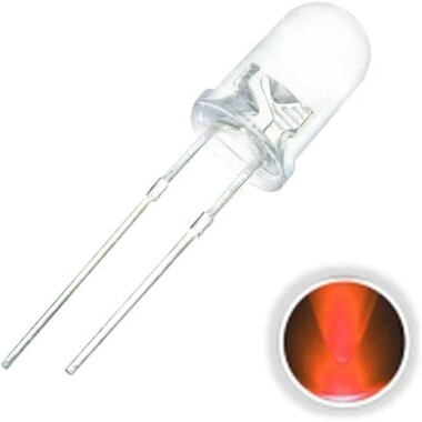 28mm Leg 5mm Flat LED Water Clear Yellow Green Use 2V 20mA - Görsu Elektronik