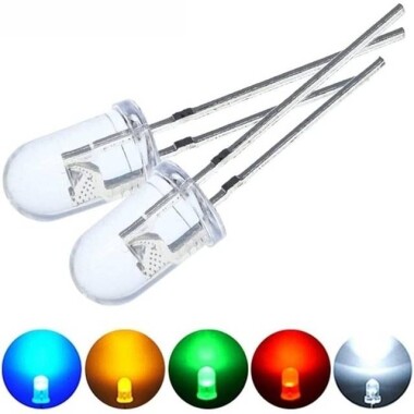 48-72V 5mm Water Clear Ice Blue LED Indicator Light With 20cm Cable - Görsu Elektronik