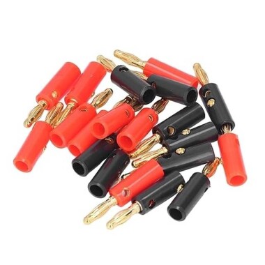 4mm Adapter Wire Cable Audio Speaker Banana Plug Connectors Red - Görsu Elektronik