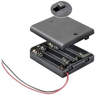 4x AAA Battery Holder Box With Alligator Clips - Görsu Elektronik