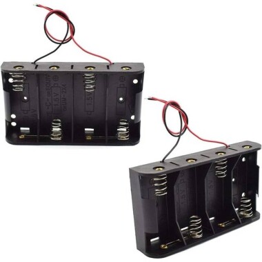 4x LR14 Battery Holder Box Without Cover - Görsu Elektronik