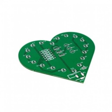 5V USB DIY Colorful Led Kit Heart Shape Light Control Kit Green PCB+3xAA Battery Box - Without Battery - Görsu Elektronik