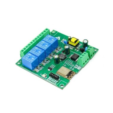 AC90-250V ESP8266 Wireless WIFI Relay Module 4 Channel ESP-12F Wifi Development Board AC/DC 5V/7-28V/5-80V Power Supply - Görsu Elektronik