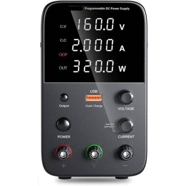 Black WPS1602H 160V 2A DC Adjustable RegulaTor Power Supply With Cable 220V EU Plug - Görsu Elektronik
