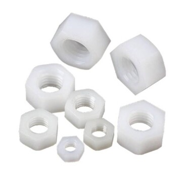 M2 White Hexagonal Nylon Nut - Görsu Elektronik