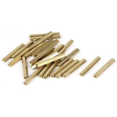 M3 35mm Female-Female Spacer (Standoff) Hexagon Copper Stud - Görsu Elektronik