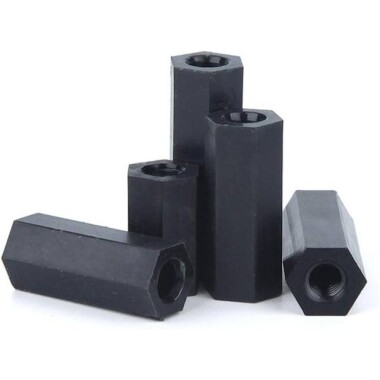 M3x40mm Black Nylon Double Pass Hexagonal Column Isolation Column - Görsu Elektronik