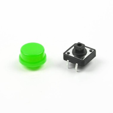 Round Cap For Square Tactile Switch For 12x12x7.3mm Square Switch Green Color - Görsu Elektronik