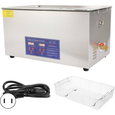 Stainless Steel Ultrasonic Cleaning Machine PS-80A 22L 40KHz 480W US Plug 110V - Görsu Elektronik