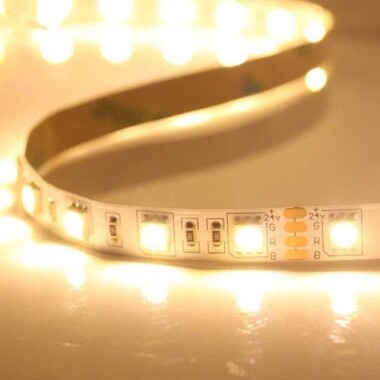Warm White 5050 Smd Led Strip Flexible 5M/Roll Non-Waterproof 24V - Görsu Elektronik