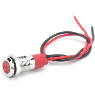 12-18V 8mm Water Clear Purple LED Indicator Light With 20cm Cable - Görsu Elektronik