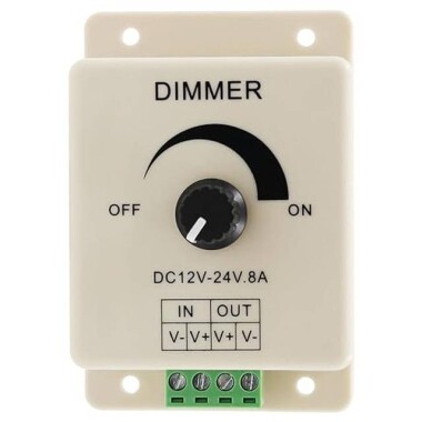 12V-24V 8A Adjustable Manual Knob Dimmer Switches for Single Led Strip  - Görsu Elektronik