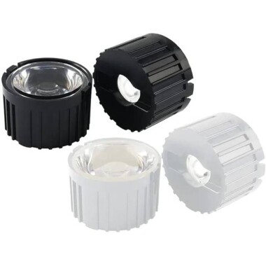 20mm LED Lamp Bead Lens 30 Degrees With Black Flat Mouth Lampshade (Apply to 1W 3W 5W RGB LED) - Görsu Elektronik