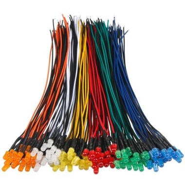 5-9V 5mm Yellow LED Indicator Light With 20cm Cable - Görsu Elektronik