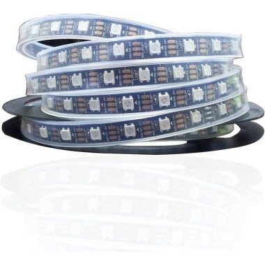 Plastic Cover 5V WS2812B RGB5050 Black SMD LED Strip 60 LED/Meter Flexible 5M/Roll IP67 - Görsu Elektronik