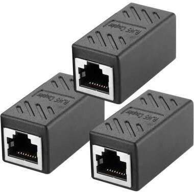 Black RJ45 Female To Female CAT6 Network Ethernet LAN Connector Adapter - Görsu Elektronik