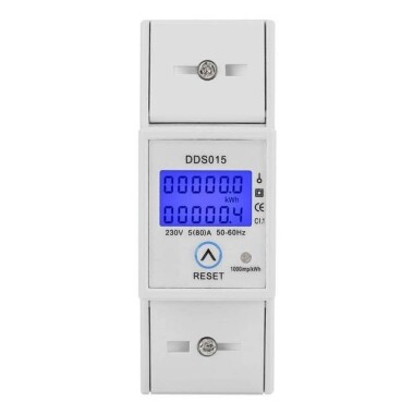 DDS015 5-80A 230V 50Hz Digital LCD Single Phase Energy Meter Watt Meter DIN Rail Mounting Without Battery - Görsu Elektronik