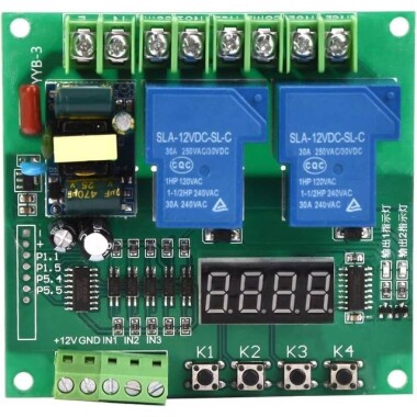 Forward / Reverse Motor Controller Board 12V 24V Motor Two Relay Delay Timing Cycle Module YYB-5 - Görsu Elektronik