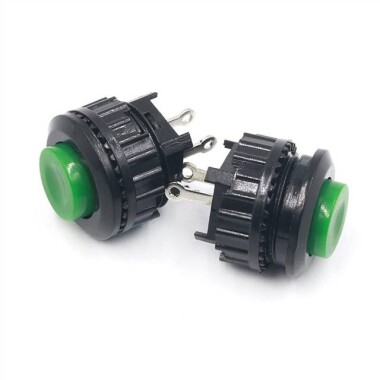 Green DS-500 2 PIN 14mm Thread Momentary Self-Reset Push Button Switch Press Off-NC - Görsu Elektronik