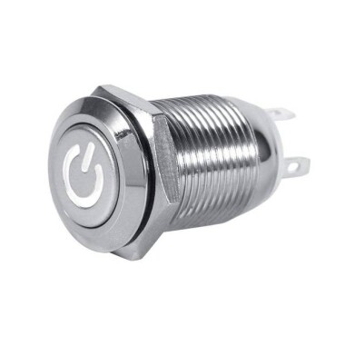 High Head 12mm 110-220V Waterproof Momentary Self-Reset Metal Push Button Switch With White Led Light And Switch Socket Button Connector - Görsu Elektronik