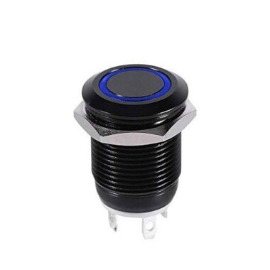 High Head 12mm 12-24V Waterproof Momentary Self-Reset Metal Push Button Switch With Green Led Light And Switch Socket Button Connector - Görsu Elektronik