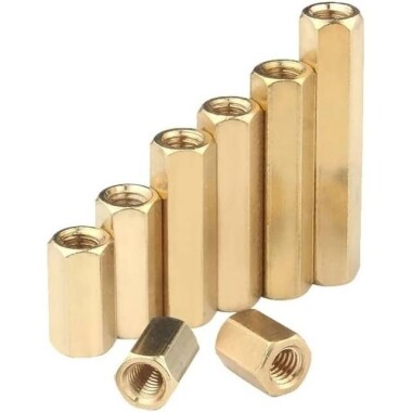 M3 18mm Female-Female Spacer (Standoff) Hexagon Copper Stud - Görsu Elektronik