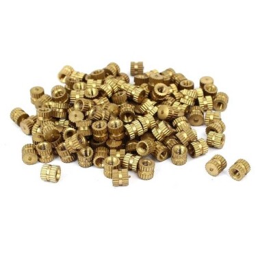 M3 3x5.3mm Brass KnurLed Injection Molding Nut OD=5.3mm - Görsu Elektronik