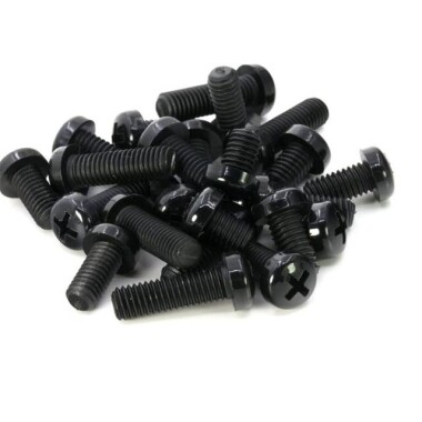 M3x4 Black Plastic Nylon Pan Head Phillips Screw - Görsu Elektronik