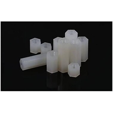 M3x5mm White Nylon Double Pass Hexagonal Column Isolation Column - Görsu Elektronik