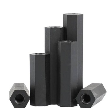 M3x7mm Black Nylon Double Pass Hexagonal Column Isolation Column - Görsu Elektronik