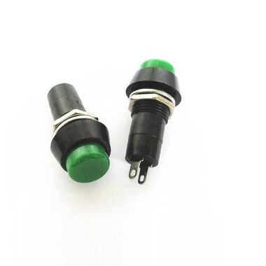 Red PBS-11A 12mm 2 PIN Self-Locking Round Plastic Push Button Switch - Görsu Elektronik