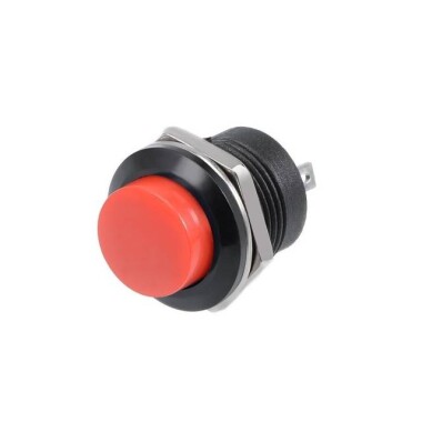 Red R13-507 16mm 2 PIN Momentary Self-Reset Round Cap Push Button Switch - Görsu Elektronik