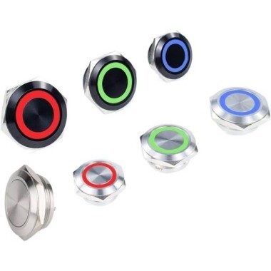 Short 12mm 3-6V Waterproof Momentary Self-Resert Metal Push Button Switch With White Led Light - Görsu Elektronik